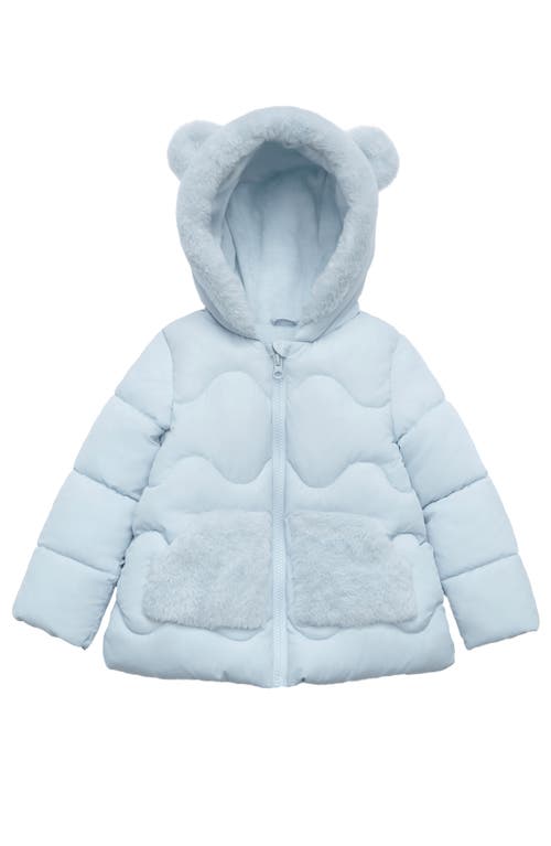 Rokka&rolla Soft Fleece Lined Puffer Jacket In Blue