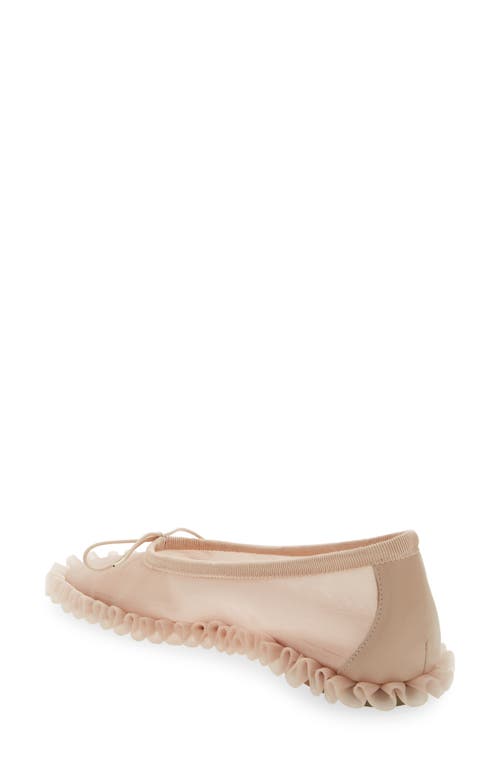 Simone Rocha Tutu Frill Mesh Ballet Flat In Beige