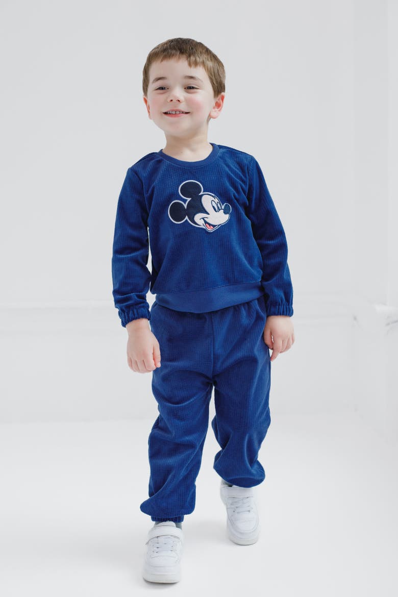 Velour Sweatshirt & Pants Set, Alternate, color, Mickey Mouse Blue