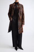 TOTEME Leopard Print Genuine Calf Hair Coat