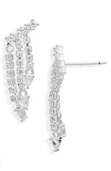 NORDSTROM RACK Cubic Zirconia Dangle Crawler Earrings