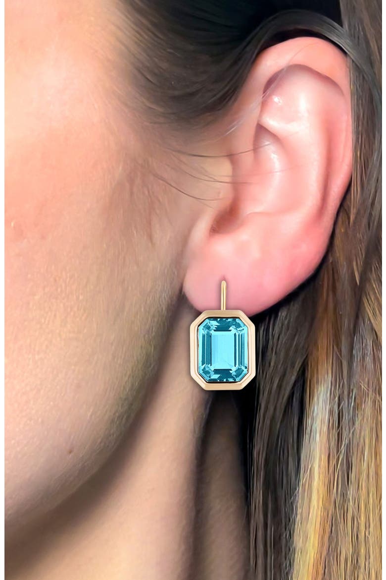 Manhattan Emerald Cut Drop Earrings, Alternate, color, PALE BLUE