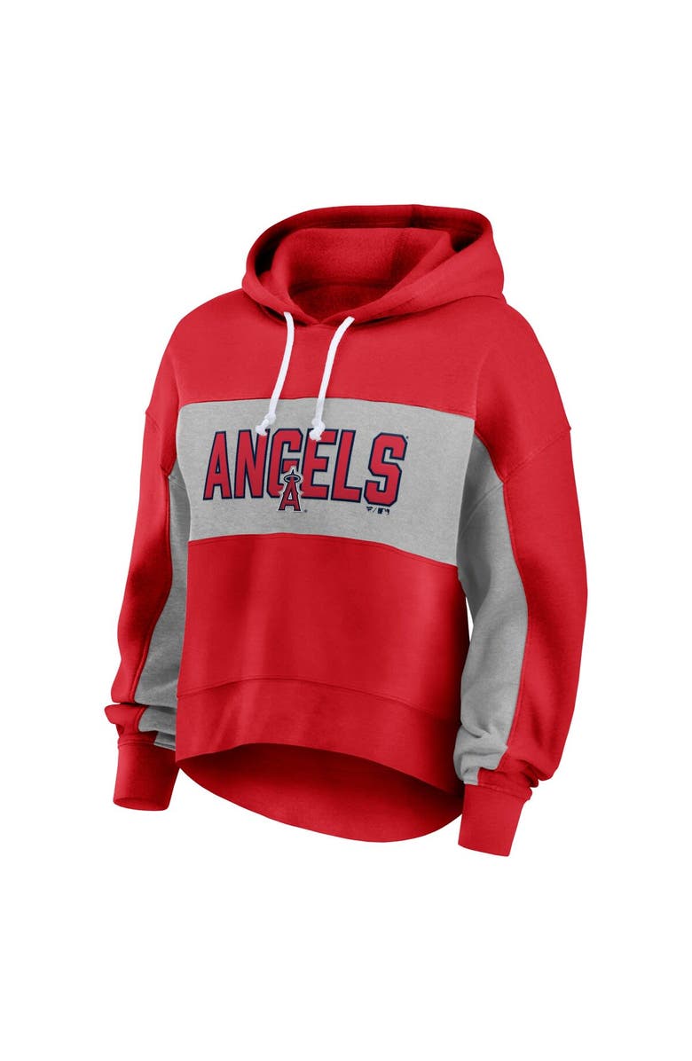 FANATICS Women's Fanatics Branded Red Los Angeles Angels Filled Stat Sheet Pullover Hoodie, Alternate, color, 