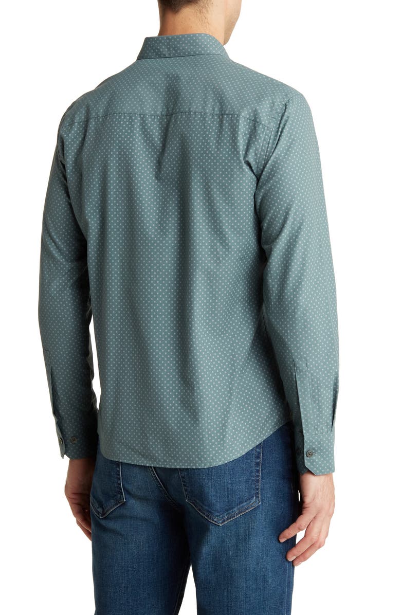 WESTZEROONE Microfloral Long Sleeve Button-Up Shirt, Alternate, color, 