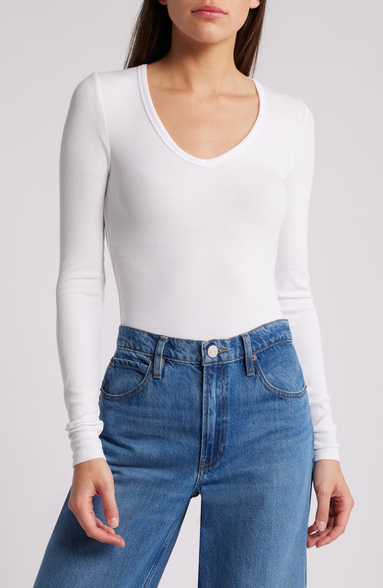 Favorite Daughter The Perfect Rib Bodysuit, Main, color, Ivory