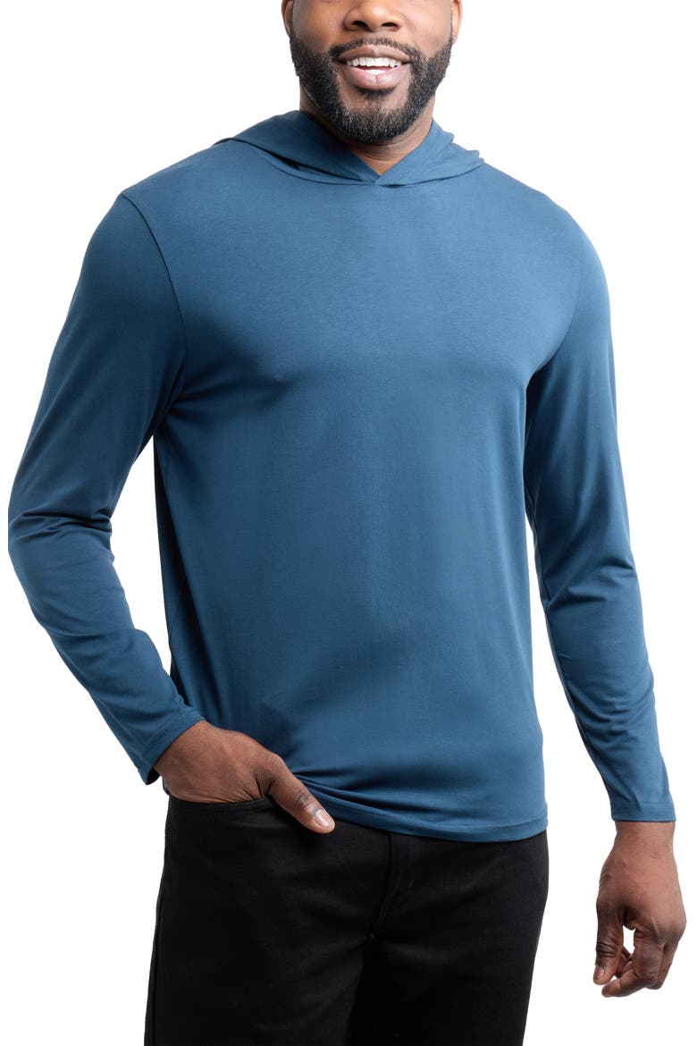Long Sleeve Hooded T-Shirt, Alternate, color, DARK TEAL
