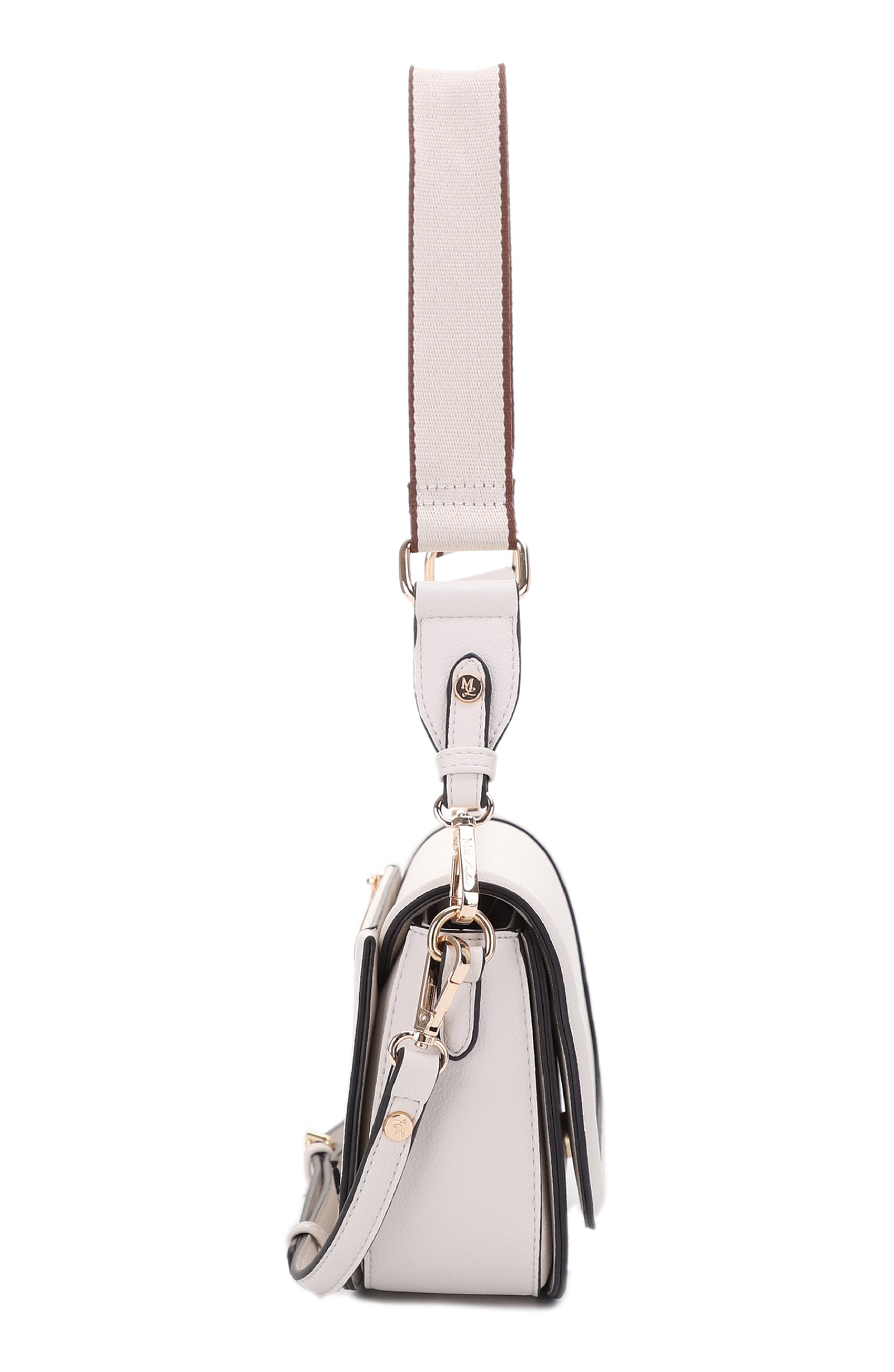 Mali + Lili Kiana Recycled Vegan Leather Crossbody Bag, Alternate, color, Ivory