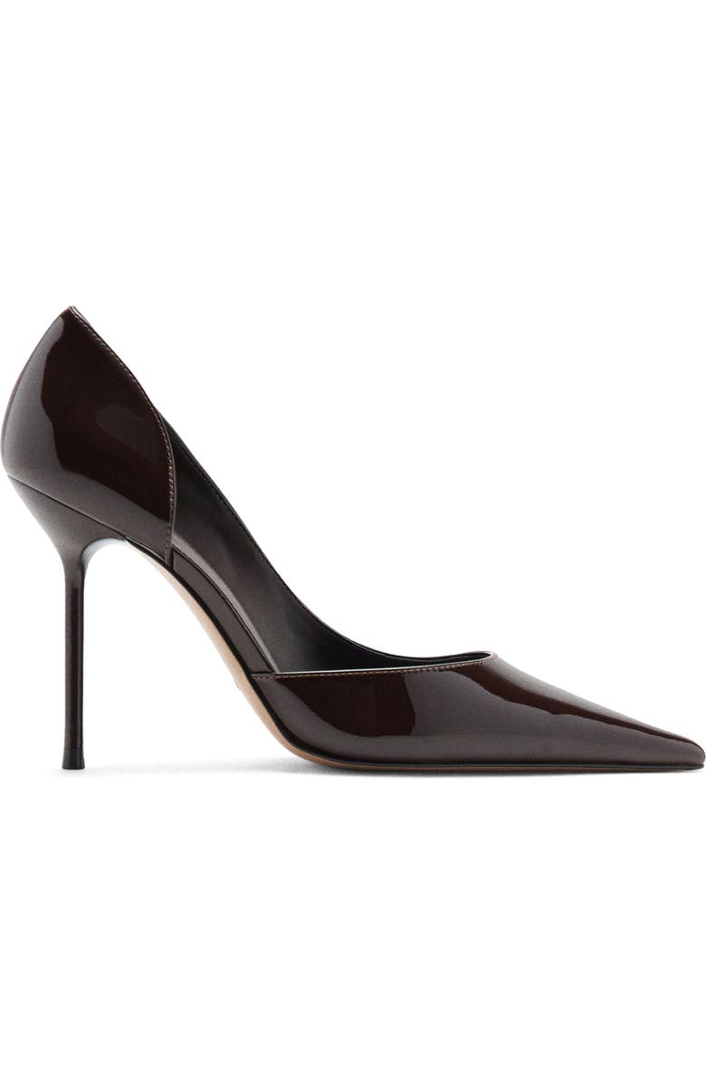 MANGO Half d'Orsay Pointed Toe Pump, Alternate, color, Burgundy