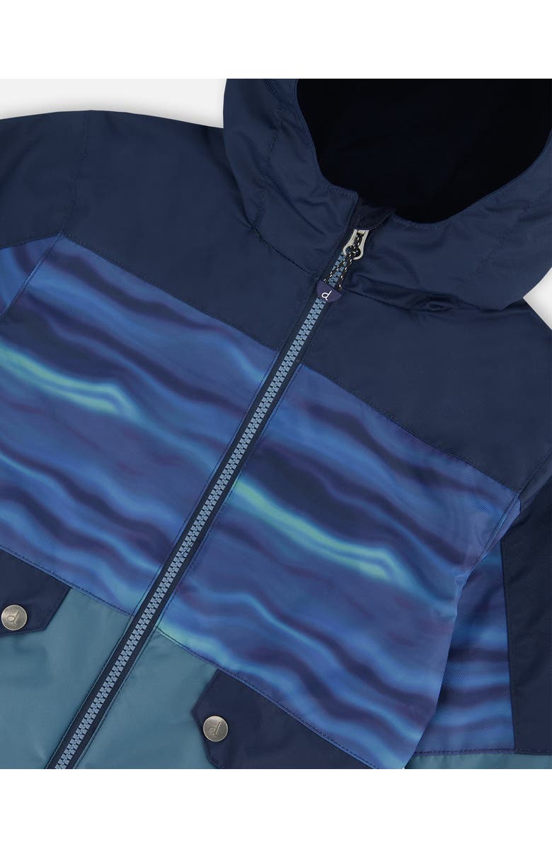 Deux par Deux Boy's 3-In-1 Mid-Season Outerwear Set With Colorblock Jacket Neutral Blue And Navy, Alternate, color, 