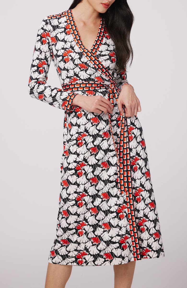 DVF Dancia Floral Print Wrap Dress, Alternate, color, 