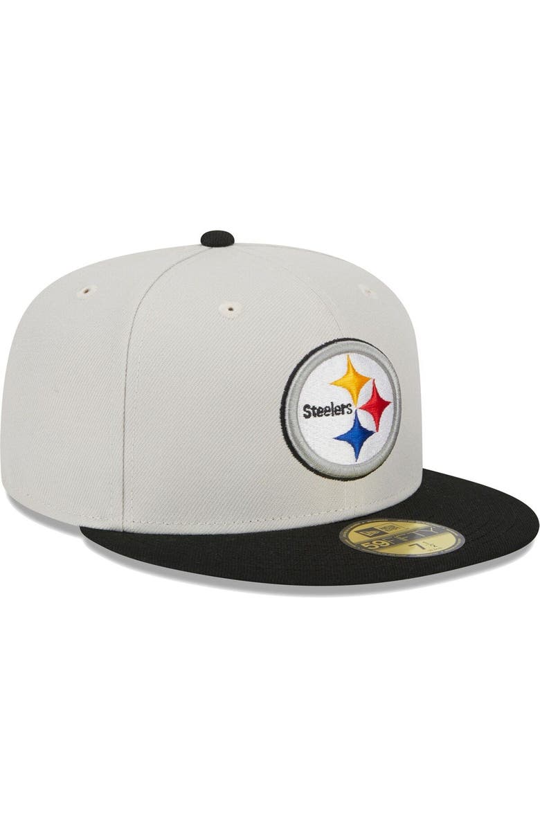 New Era Men's New Era Khaki/Black Pittsburgh Steelers Super Bowl Champions Patch 59FIFTY Fitted Hat, Alternate, color, Khaki