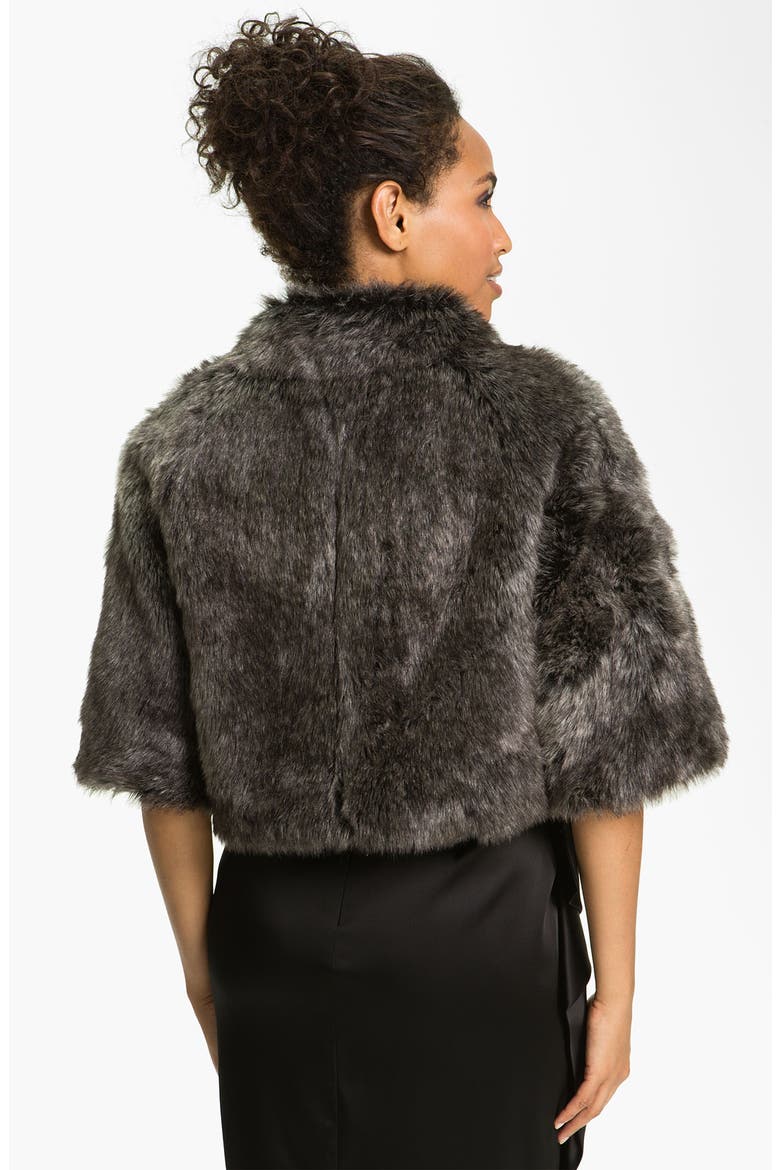 Dolman Sleeve Faux Fur Bolero, Alternate, color, GREY