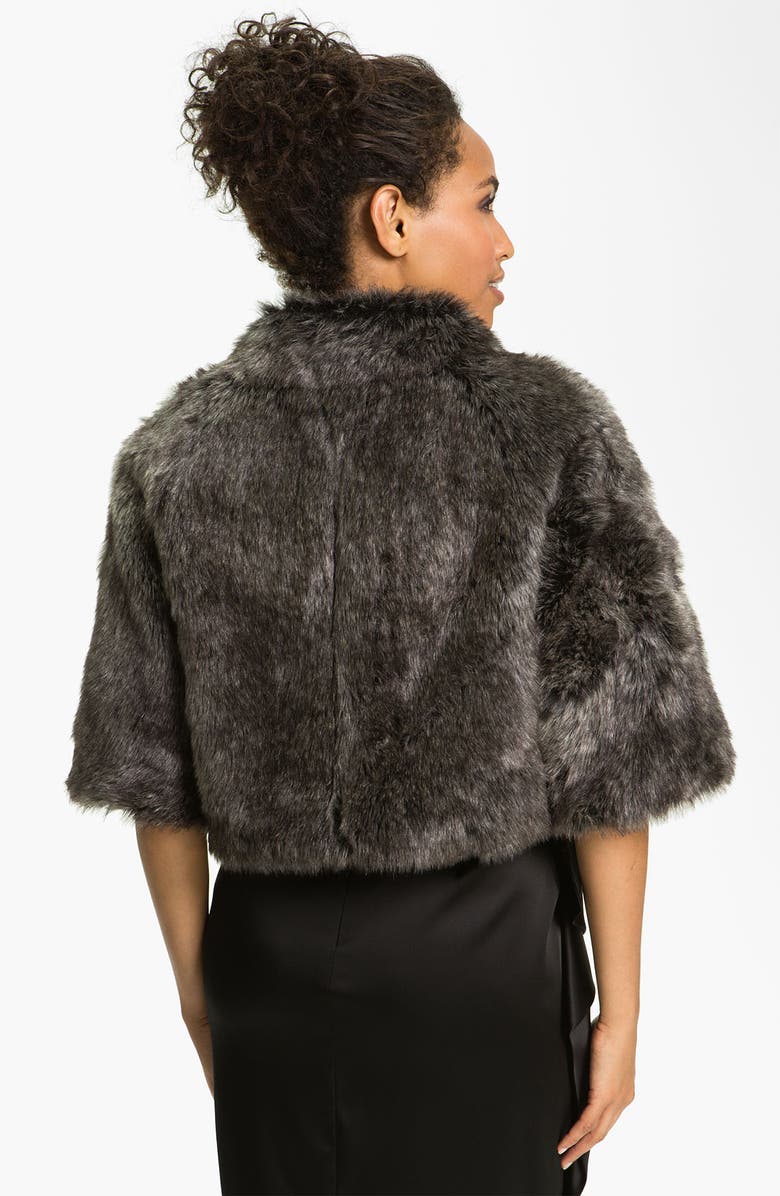 Eliza J Dolman Sleeve Faux Fur Bolero, Alternate, color,