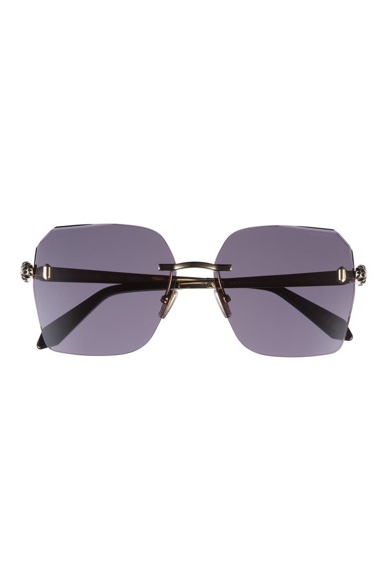 Serpenti Forever Rimless Square Sunglasses, Main, color, GOLD/ SMOKE