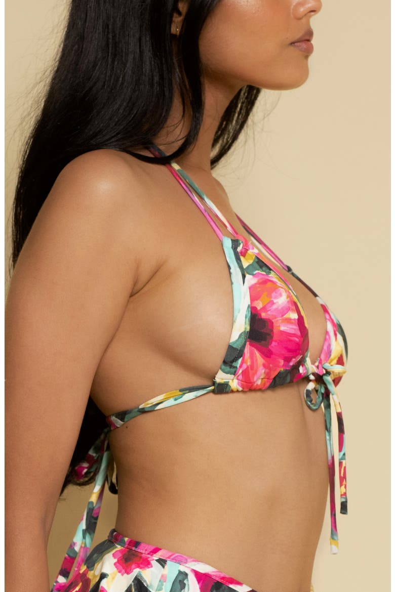 Euro Bow Strappy Bikini Top, Alternate, color, ISLA FLORAL