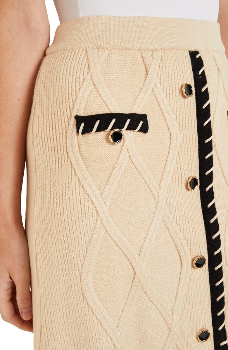 Misook Button Front A-Line Sweater Skirt, Alternate, color, 