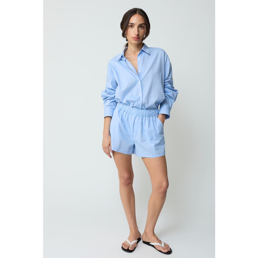 Almina Concept Boxer Cotton Shorts In Oxford Blue
