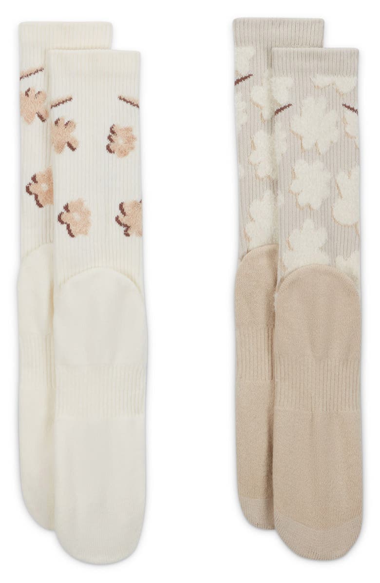 Nike Assorted 2-Pack Dri-FIT Everyday Plus Flower Power Cushioned Crew Socks, Alternate, color, 