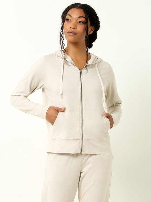 Single Stitch Lightweight Full Zip Hoodie In Gray