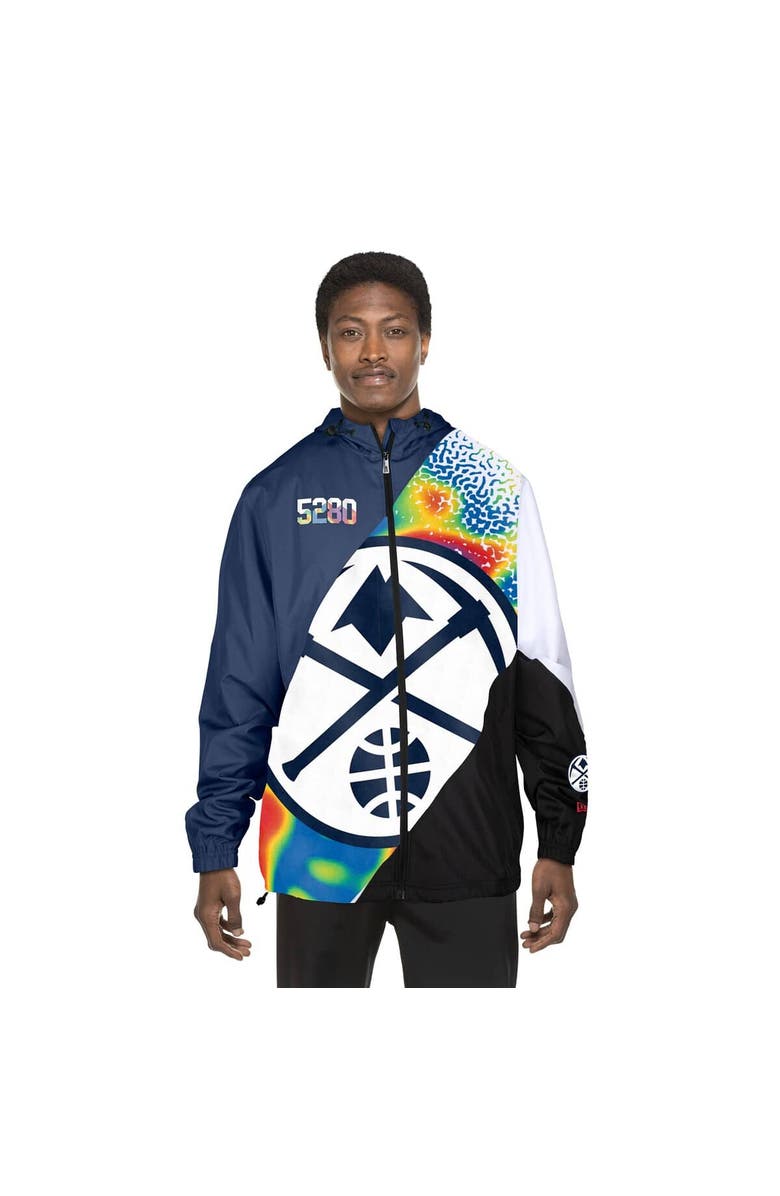 New Era Men's New Era Navy Denver Nuggets 2024/25 City Edition Full-Zip Windbreaker Jacket, Alternate, color,