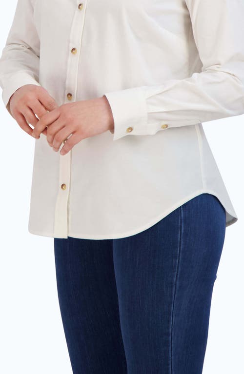 Foxcroft Haven Corduroy Button-up Shirt In White