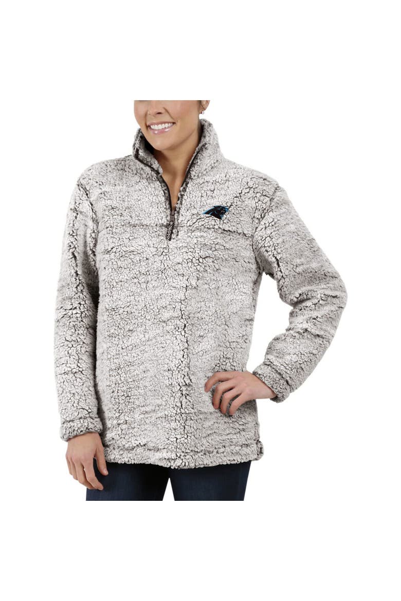 Women's G-III 4Her by Carl Banks Gray Carolina Panthers Sherpa Quarter-Zip Pullover Jacket, Alternate, color, Gray