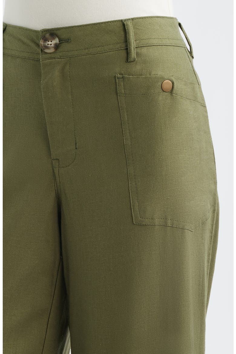 Patch Pocket Crop Wide Leg Pants, Alternate, color, OLIVE