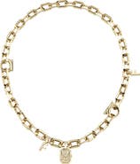 FERRAGAMO Watch Charm Chain Link Necklace