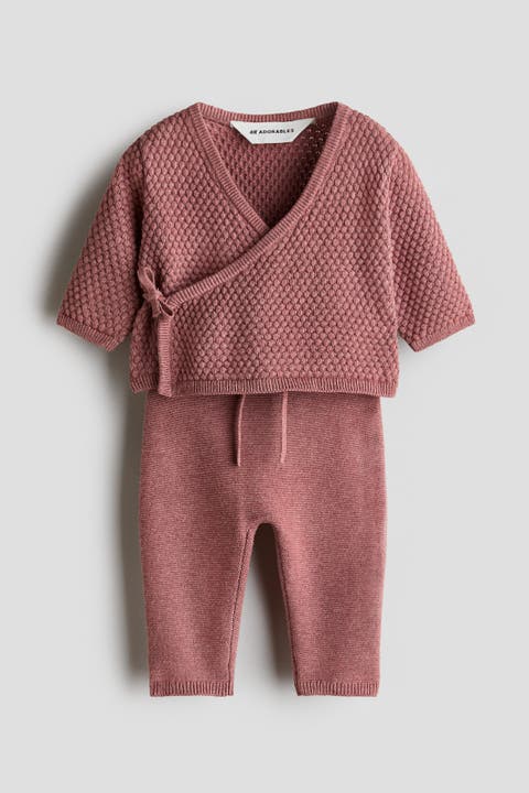 2-piece Cotton Textured-knit Set