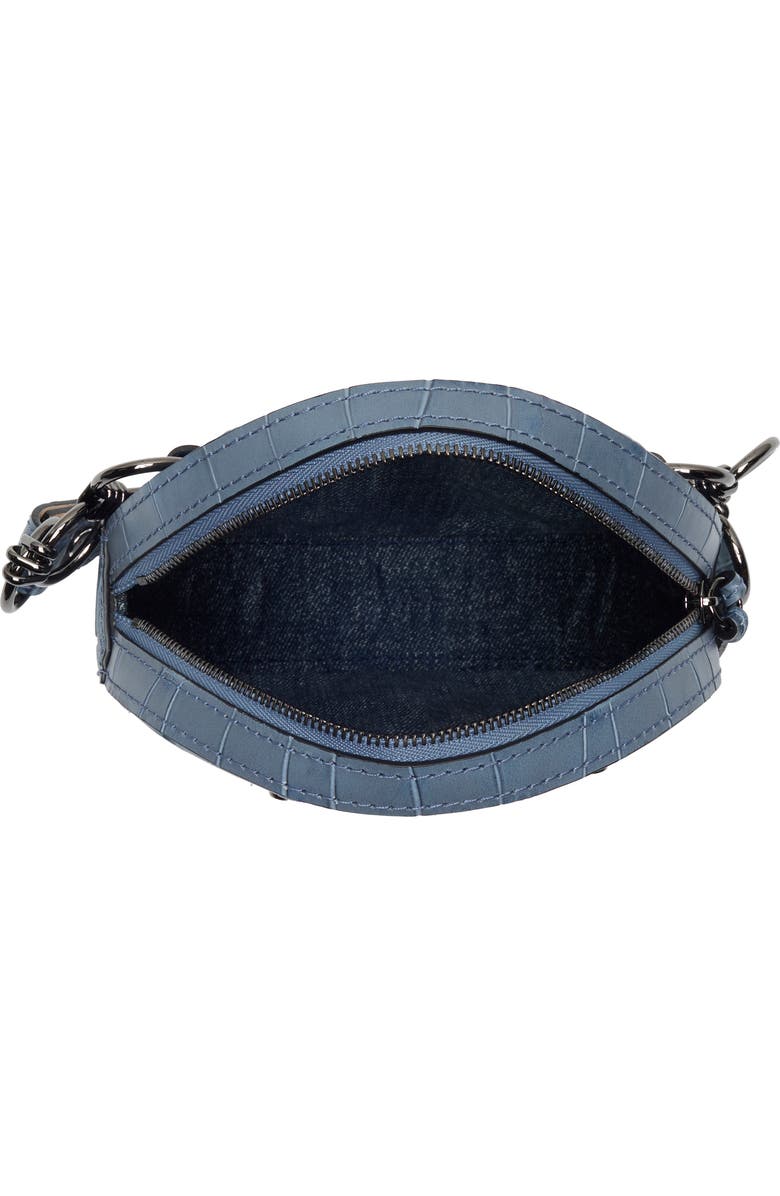 Longchamp Croc Embossed Circle Belt Bag, Alternate, color, Cloud Blue
