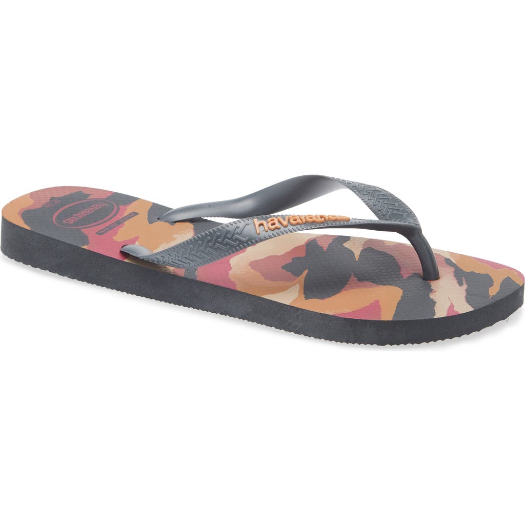 Havaianas Top Camo Flip Flop In Graphite Multi