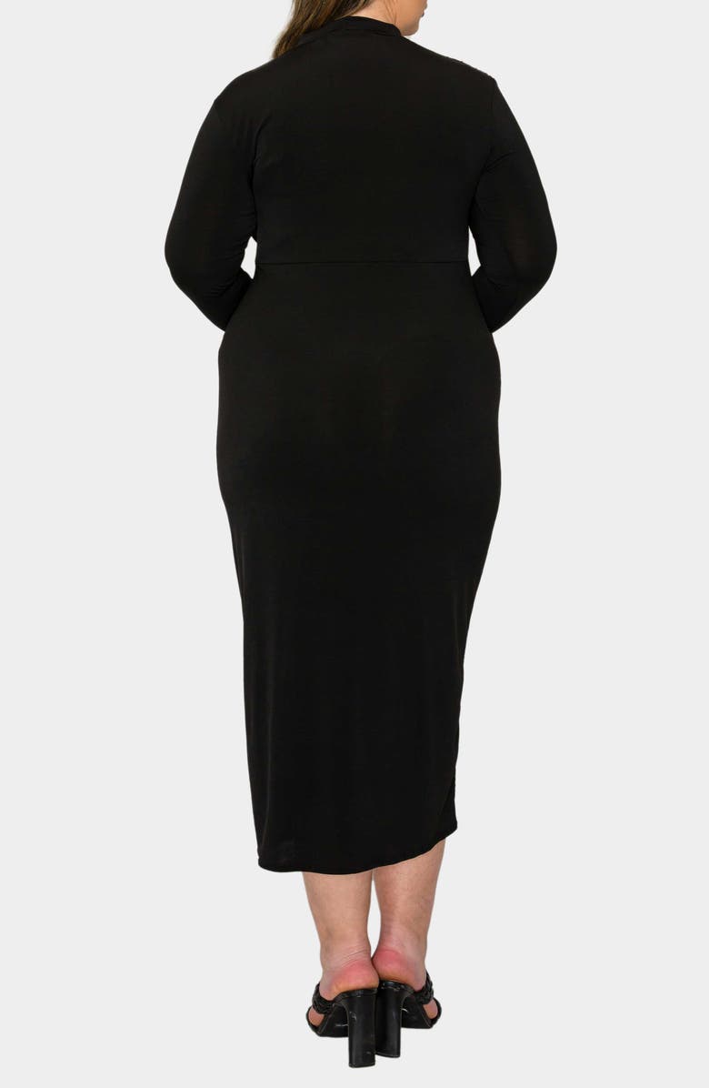L I V D Aurora Elegance Long Sleeve Body-Con Midi Dress, Alternate, color, Black