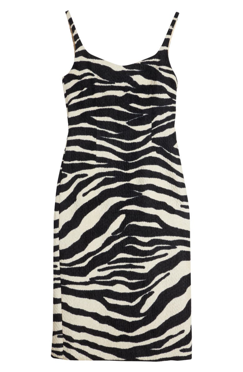 Dries Van Noten Dozz Zebra Print Sheath Dress, Alternate, color, 