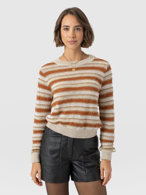 Saint + Sofia Fearne Knit Long Sleeve Tee In Multi