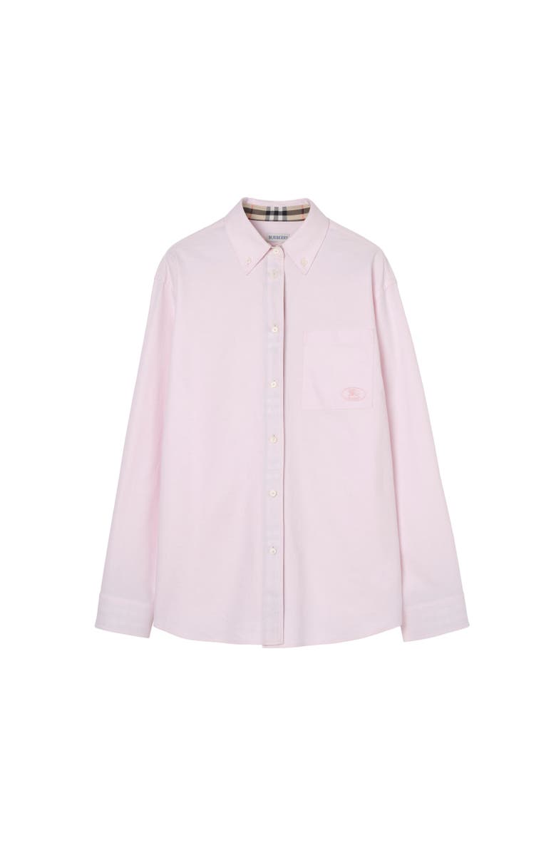Burberry Relaxed Fit Cotton Oxford Shirt, Alternate, color, Frosty Pink