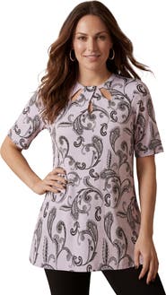 Jessica London Stretch Knit Cutout Swing Tunic
