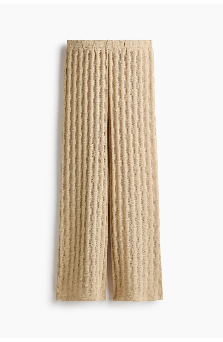 H&M Knitted Pull-on Trousers, Alternate, color, Beige
