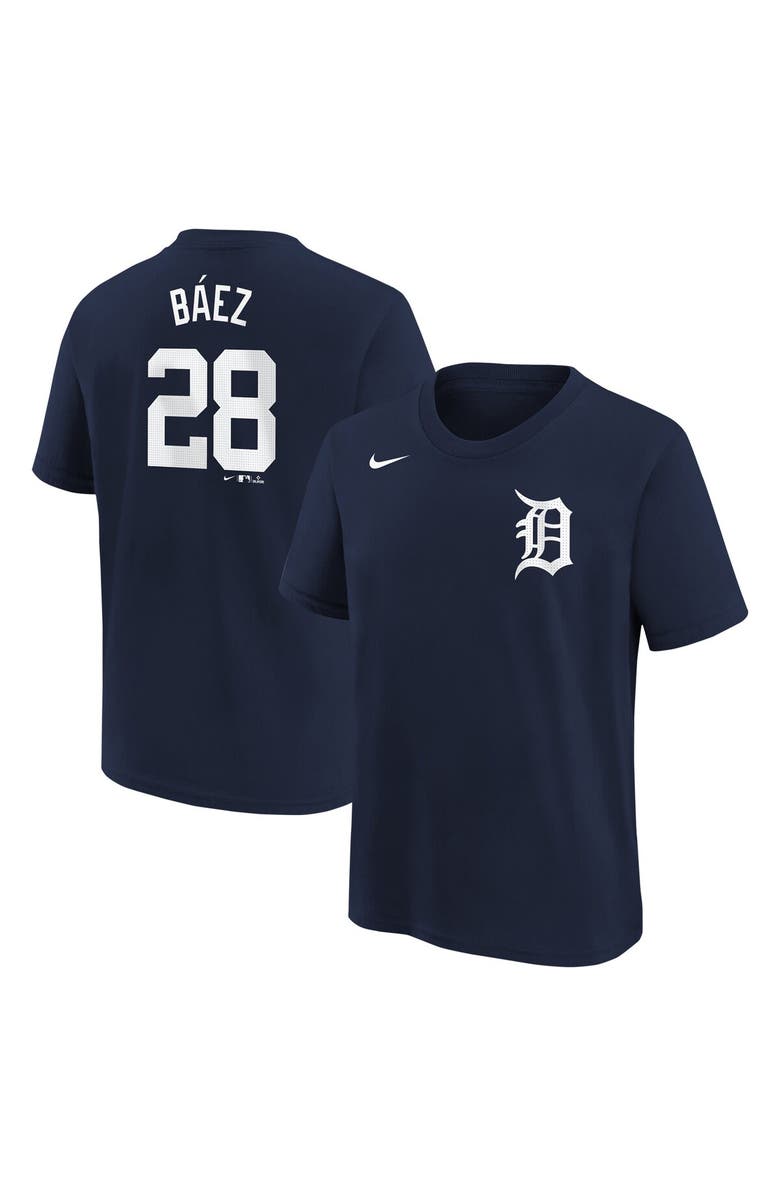 Nike Youth Nike Javier Baez Navy Detroit Tigers Home Player Name & Number T-Shirt, Alternate, color, 