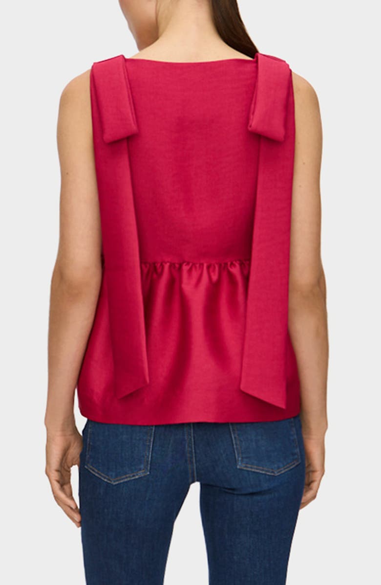 ALIGNE Alina Bow Strap Satin Peplum Top, Alternate, color, Deep Jewel Berry