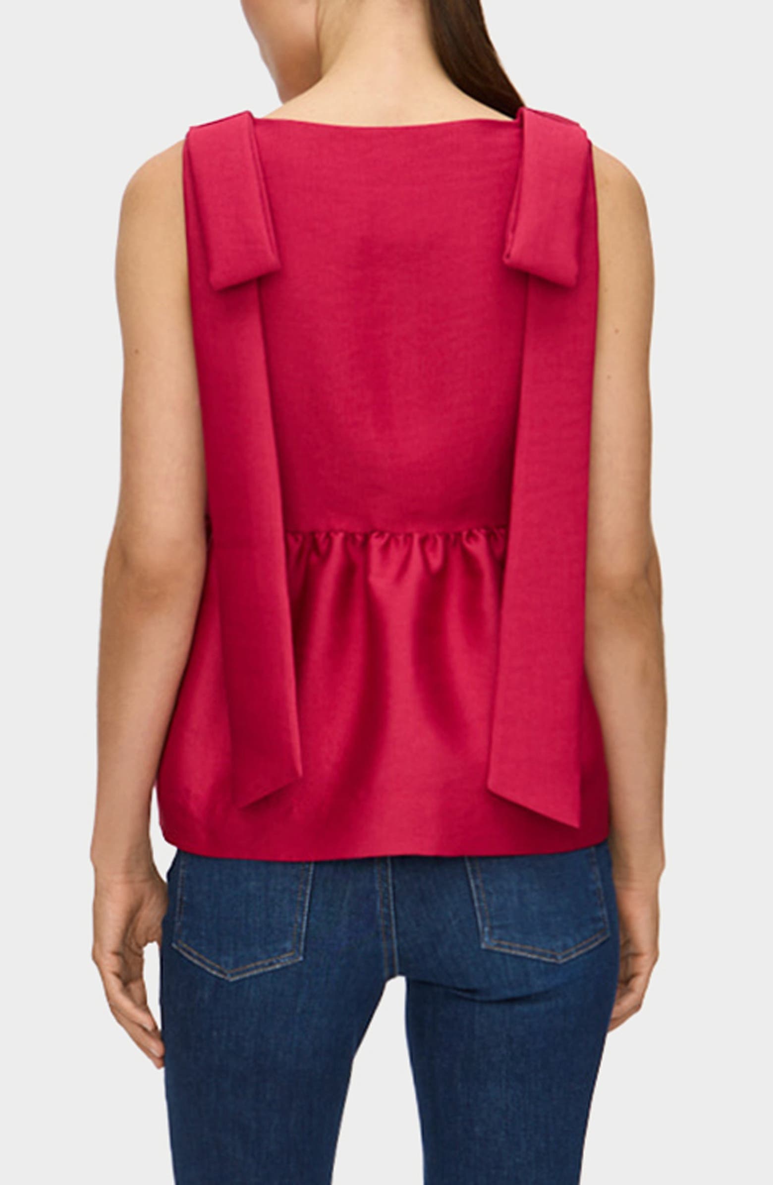 ALIGNE Alina Bow Strap Satin Peplum Top | Nordstromrack