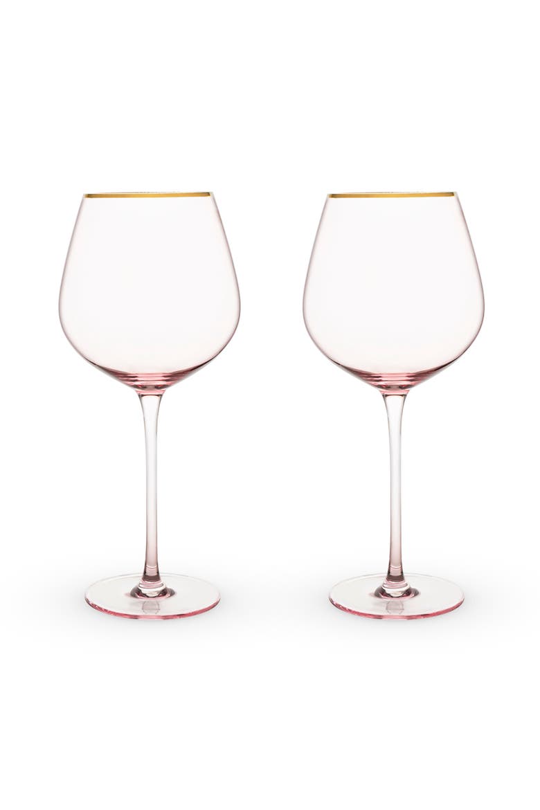 Rose Crystal Red Wine Glasses Set of 2, Alternate, color, ROSE
