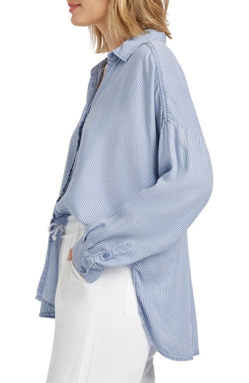 Splendid Ella Stripe Button-up Shirt In Ice Navy Stripe