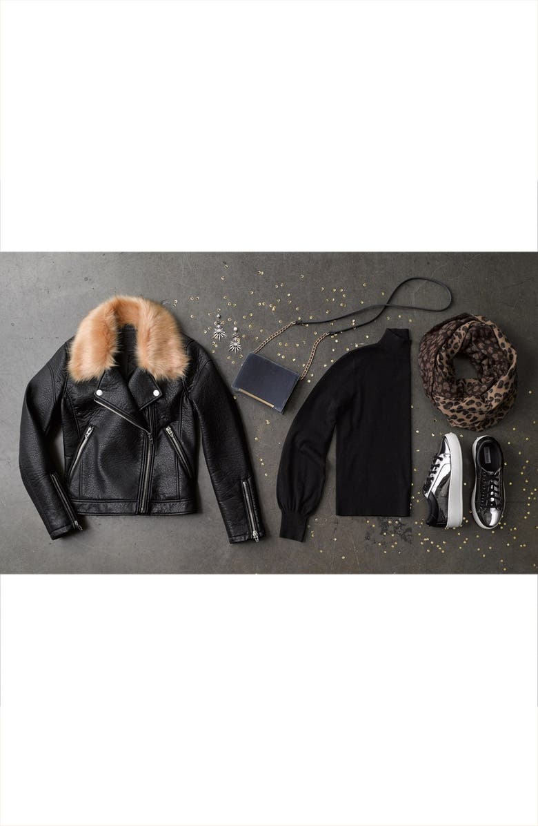 BP. Leopard Pattern Infinity Scarf, Alternate, color,