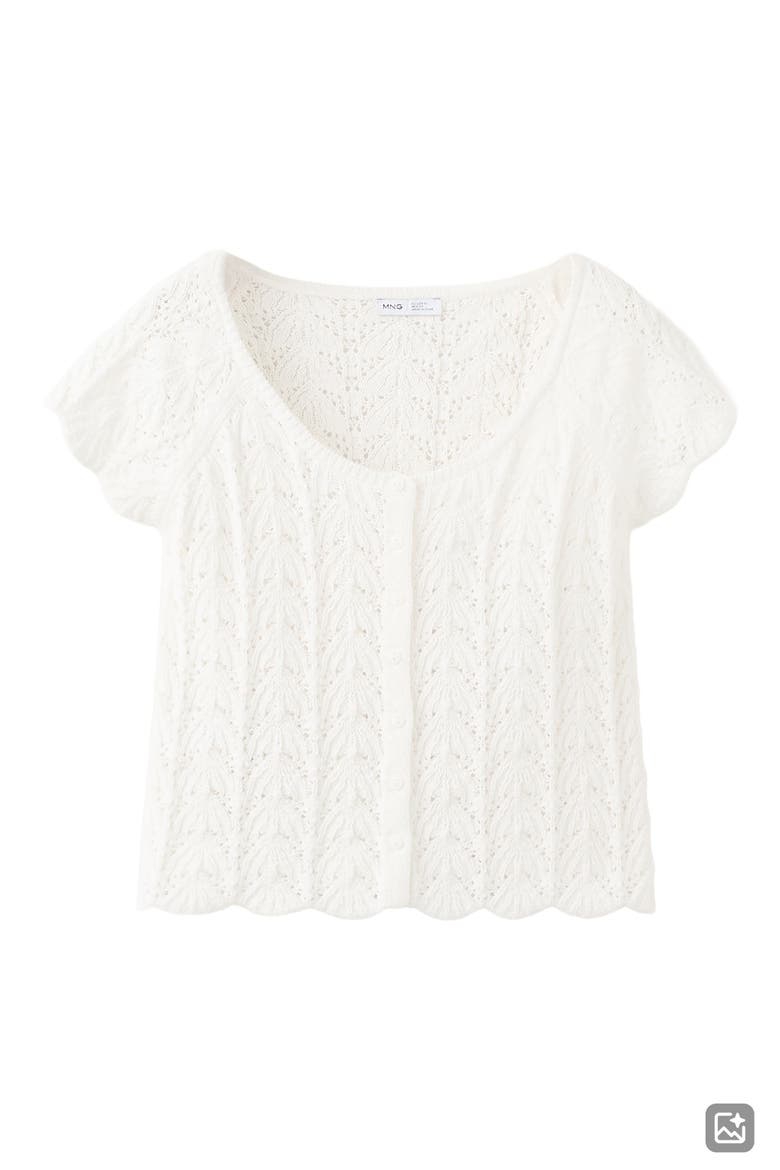 Open Stitch Knit Button-Up Shirt, Alternate, color, OFF WHITE