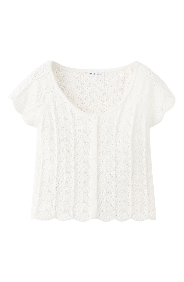 MANGO TEEN Open Stitch Knit Button-Up Shirt, Alternate, color, 