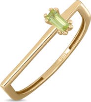 Bony Levy 14K Yellow Gold Baguette Cut Semiprecious Stone Stackable Ring