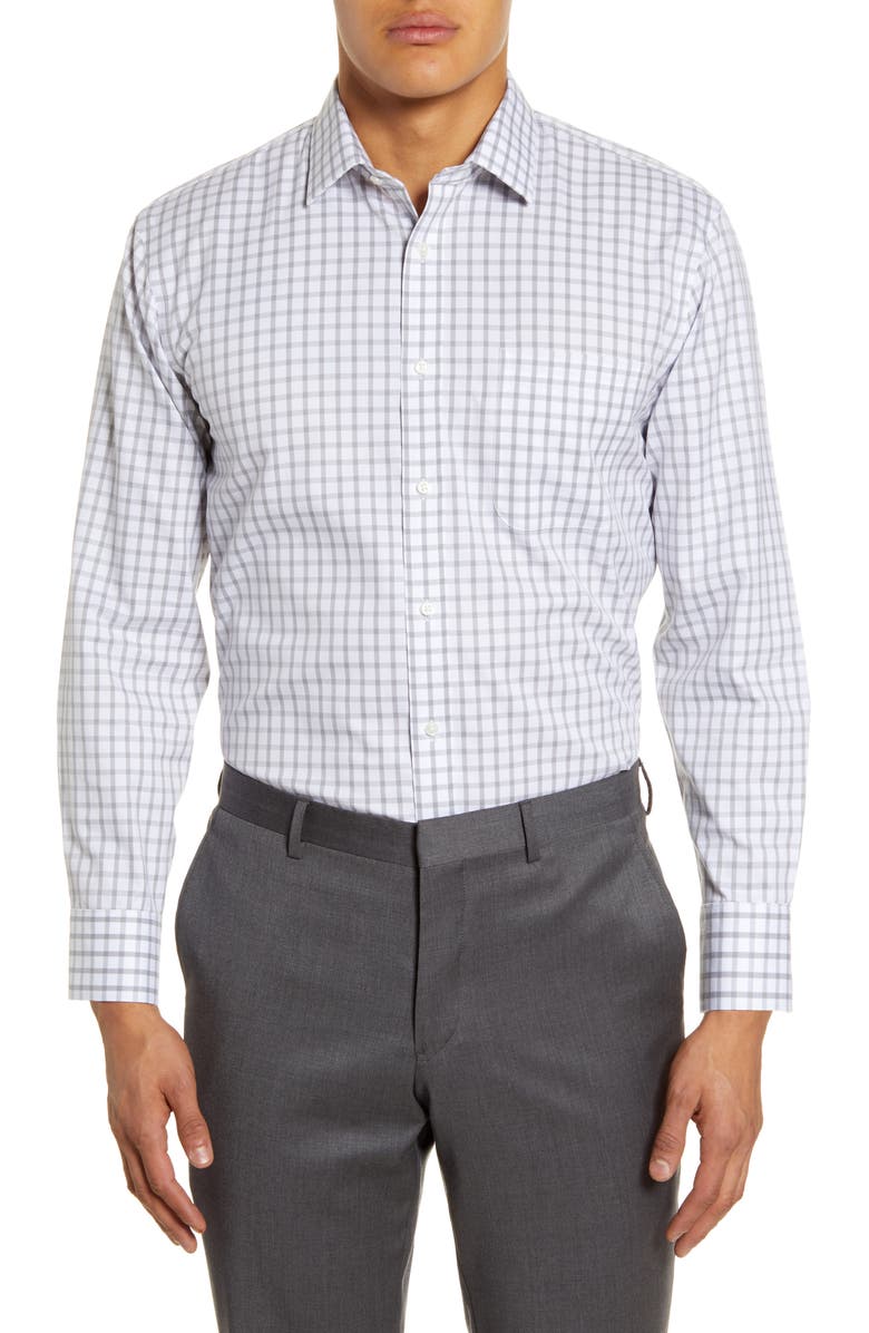 Nordstrom Men's Shop Smartcare Trim Fit Plaid Dress Shirt, Main, color, 