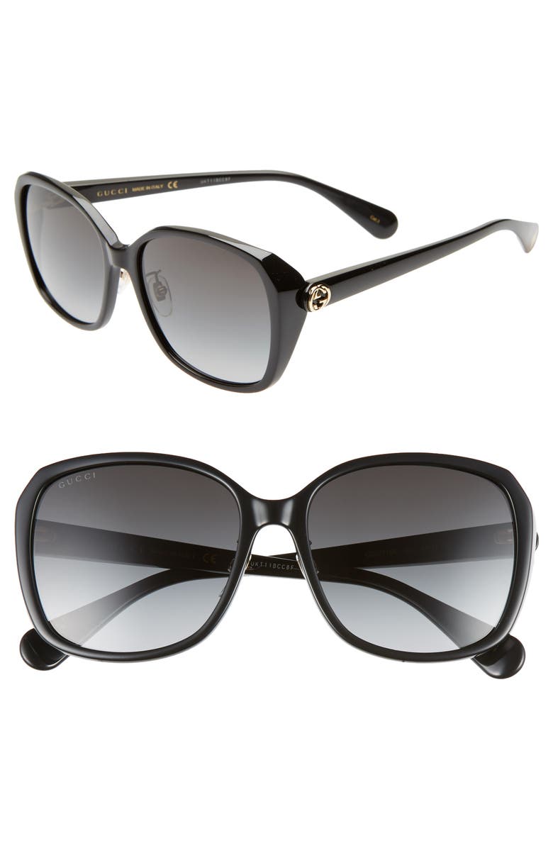 Gucci 57mm Square Sunglasses, Main, color, 