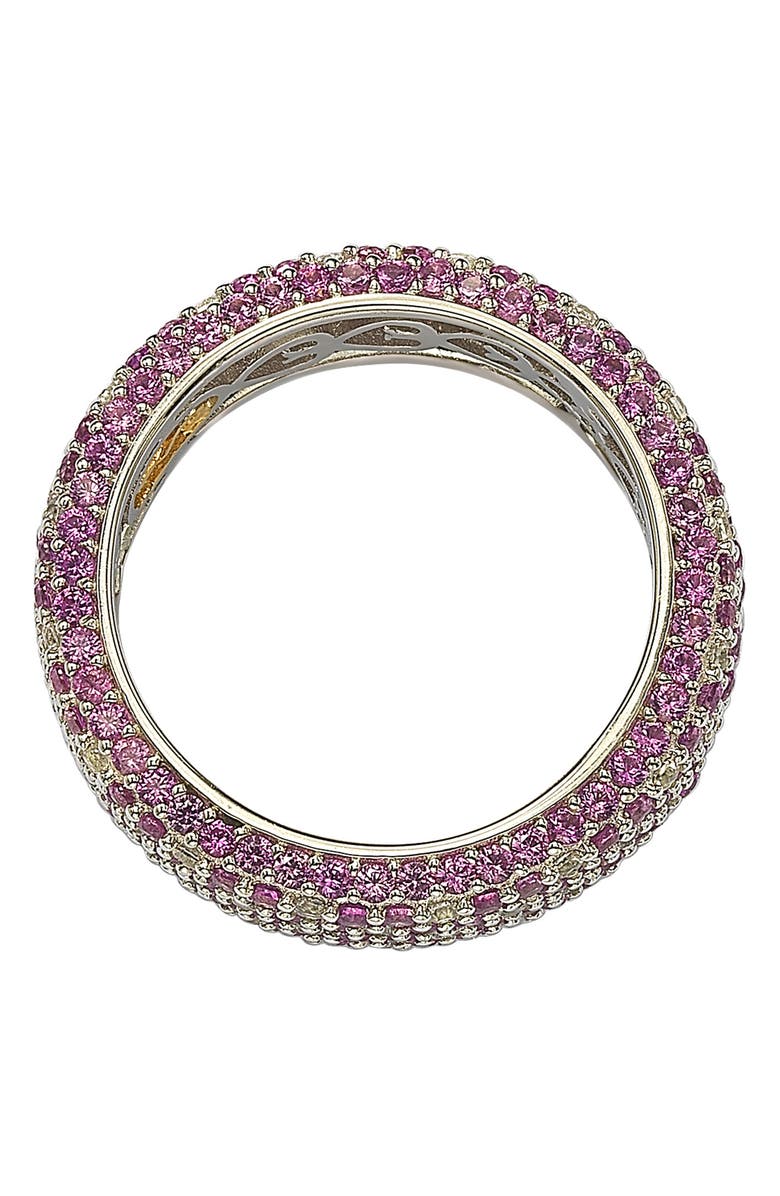 SUZY LEVIAN Sterling Silver Pavé Pink & White Sapphire Diamond Accent Eternity Band Ring - 0.02 ctw, Alternate, color, Pink