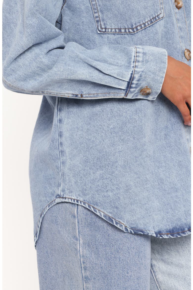 Anicia Oversize Denim Button-Up Shirt, Alternate, color, LIGHT